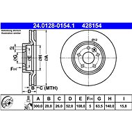 ATE 428154 brake disc 24.0128-0154.1, set of 2 - Brake Disc