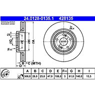 ATE 428135 brake disc 24.0128-0135.1, set of 2 - Brake Disc