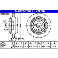 ATE 422226 brake disc 24.0122-0226.1, set of 2 - Brake Disc