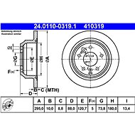 ATE 410319 brake disc 24.0110-0319.1, set of 2 - Brake Disc