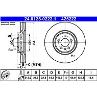 ATE brake disc 24.0125-0222.1, set of 2 - Brake Disc