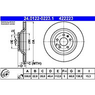 ATE 422223 brake disc 24.0122-0223.1, set of 2 - Brake Disc