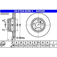 ATE 424248 brake disc 24.0124-0248.1, set of 2 - Brake Disc