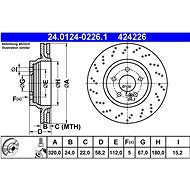 ATE 424226 brake disc 24.0124-0226.1, set of 2 - Brake Disc