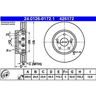 ATE 426172 brake disc 24.0126-0172.1, set of 2 - Brake Disc