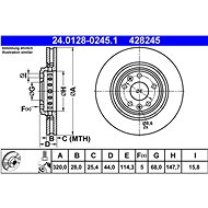 ATE 428245 brake disc 24.0128-0245.1, set of 2 - Brake Disc