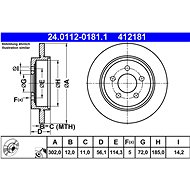 ATE 412181 brake disc 24.0112-0181.1, set of 2 - Brake Disc