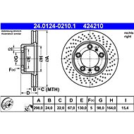 ATE 424210 brake disc 24.0124-0210.1, set of 2 - Brake Disc
