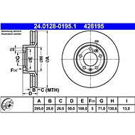 ATE brake disc 24.0128-0195.1, set of 2 - Brake Disc