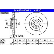ATE 428301 brake disc 24.0128-0301.1, set of 2 - Brake Disc