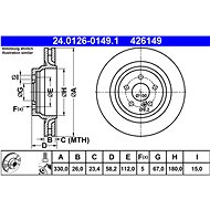 ATE 426149 brake disc 24.0126-0149.1, set of 2 - Brake Disc