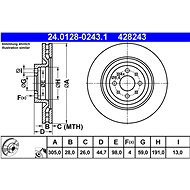 ATE 428243 brake disc 24.0128-0243.1, set of 2 - Brake Disc