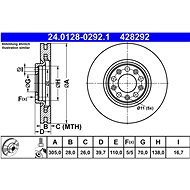 ATE 428292 brake disc 24.0128-0292.1, set of 2 - Brake Disc