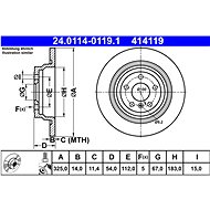 ATE 414119 brake disc 24.0114-0119.1, set of 2 - Brake Disc