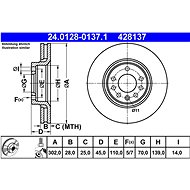 ATE 428137 brake disc 24.0128-0137.1, set of 2 - Brake Disc