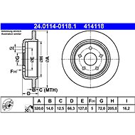 ATE 414118 brake disc 24.0114-0118.1, set of 2 - Brake Disc