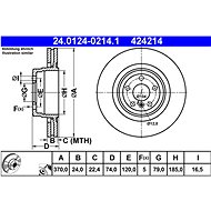ATE 424214 brake disc 24.0124-0214.1, set of 2 - Brake Disc