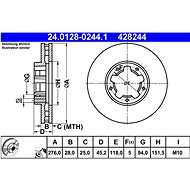 ATE 428244 brake disc 24.0128-0244.1, set of 2 - Brake Disc