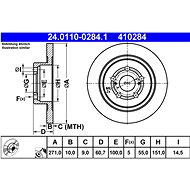 ATE 410284 brake disc 24.0110-0284.1, set of 2 - Brake Disc