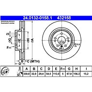 ATE 432158 brake disc 24.0132-0158.1, set of 2 - Brake Disc
