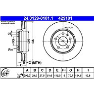 ATE 429101 brake disc 24.0129-0101.1, set of 2 - Brake Disc