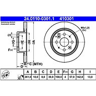 ATE 410301 brake disc 24.0110-0301.1, set of 2 - Brake Disc