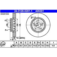 ATE 428201 brake disc 24.0128-0201.1, set of 2 - Brake Disc