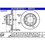 ATE 420112 brake disc 24.0120-0112.1, set of 2 - Brake Disc