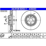 ATE brake disc 24.0130-0253.1, set of 2 - Brake Disc