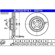 ATE 432114 brake disc 24.0132-0114.1, set of 2 - Brake Disc