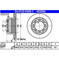 ATE 422264 brake disc 24.0122-0264.1, set of 2 - Brake Disc