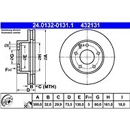 ATE 432131 brake disc 24.0132-0131.1, set of 2 - Brake Disc
