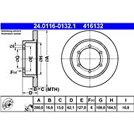 ATE 416132 brake disc 24.0116-0132.1, set of 2 - Brake Disc