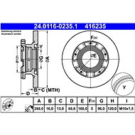 ATE 416235 brake disc 24.0116-0235.1, set of 2 - Brake Disc