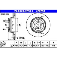 ATE brake disc 24.0120-0253.1, set of 2 - Brake Disc