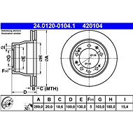 ATE 420104 brake disc 24.0120-0104.1, set of 2 - Brake Disc