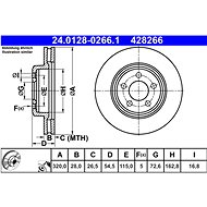 ATE 428266 brake disc 24.0128-0266.1, set of 2 - Brake Disc
