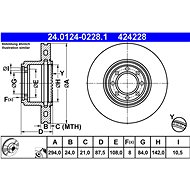 ATE 424228 brake disc 24.0124-0228.1, set of 2 - Brake Disc