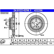 ATE 422296 brake disc 24.0122-0296.1, set of 2 - Brake Disc