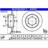 ATE 416131 brake disc 24.0116-0131.1, set of 2 - Brake Disc