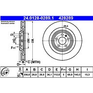 ATE 428289 brake disc 24.0128-0289.1, set of 2 - Brake Disc