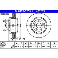 ATE brake disc 24.0128-0255.1, set of 2 - Brake Disc