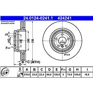 ATE 424241 brake disc 24.0124-0241.1, set of 2 - Brake Disc