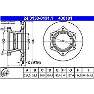 ATE brake disc 24.0130-0191.1, set of 2 - Brake Disc