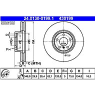 ATE 430199 brake disc 24.0130-0199.1, set of 2 - Brake Disc