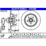 ATE 410389 brake disc 24.0110-0389.2, set of 2 - Brake Disc