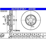 ATE 433100 brake disc 24.0133-0100.1, set of 2 - Brake Disc