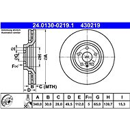 ATE 430219 brake disc 24.0130-0219.1, set of 2 - Brake Disc