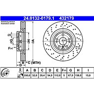 ATE 432179 brake disc 24.0132-0179.1, set of 2 - Brake Disc