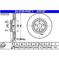 ATE brake disc 24.0130-0187.1, set of 2 - Brake Disc